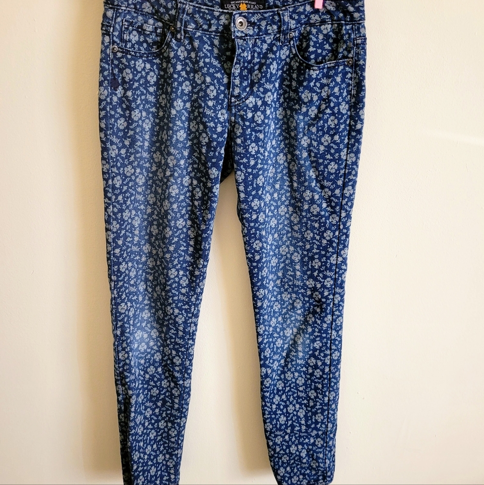 Girl's Lucky Brand floral jeans